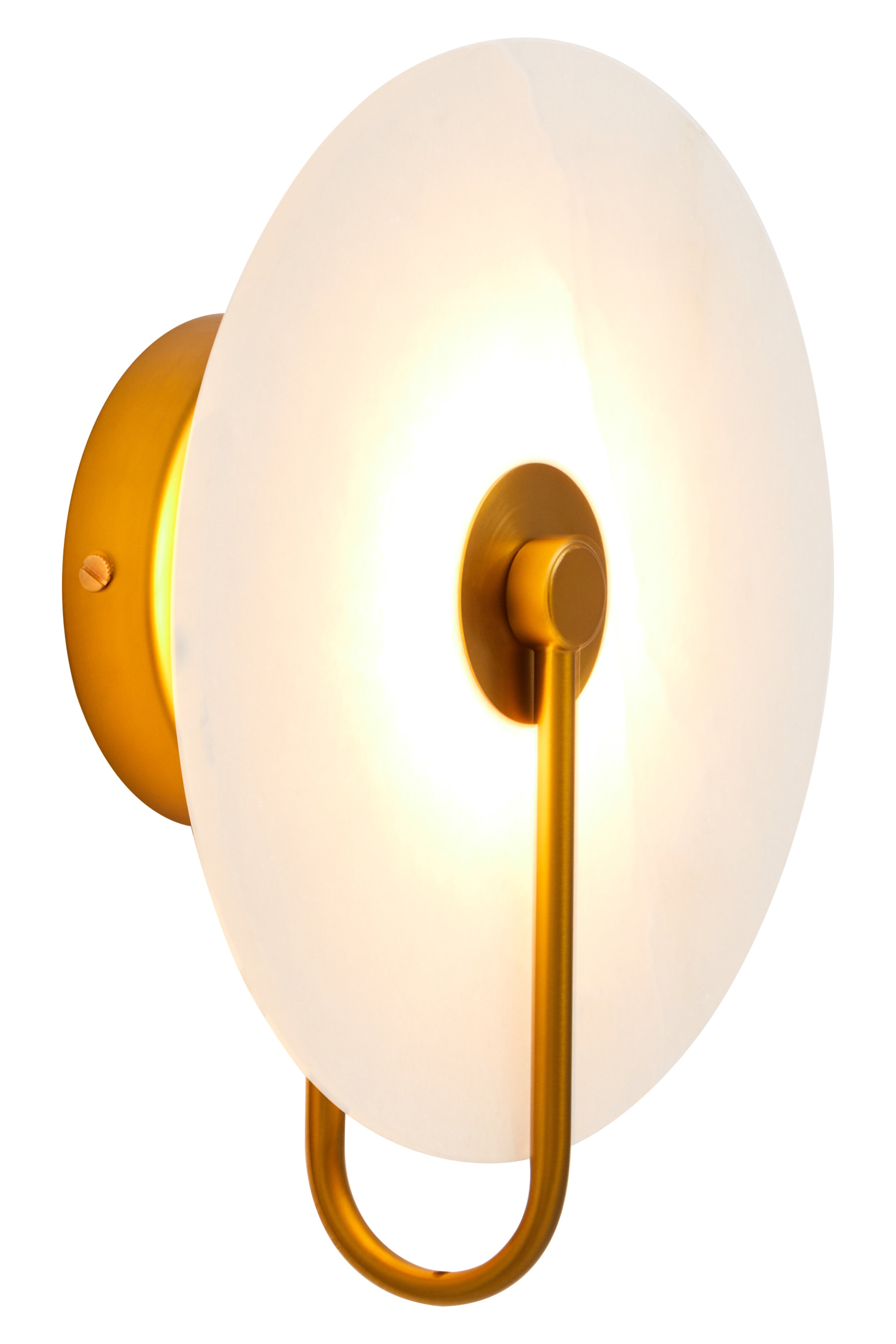 Romeo Gold & White Marble Disc Wall Light